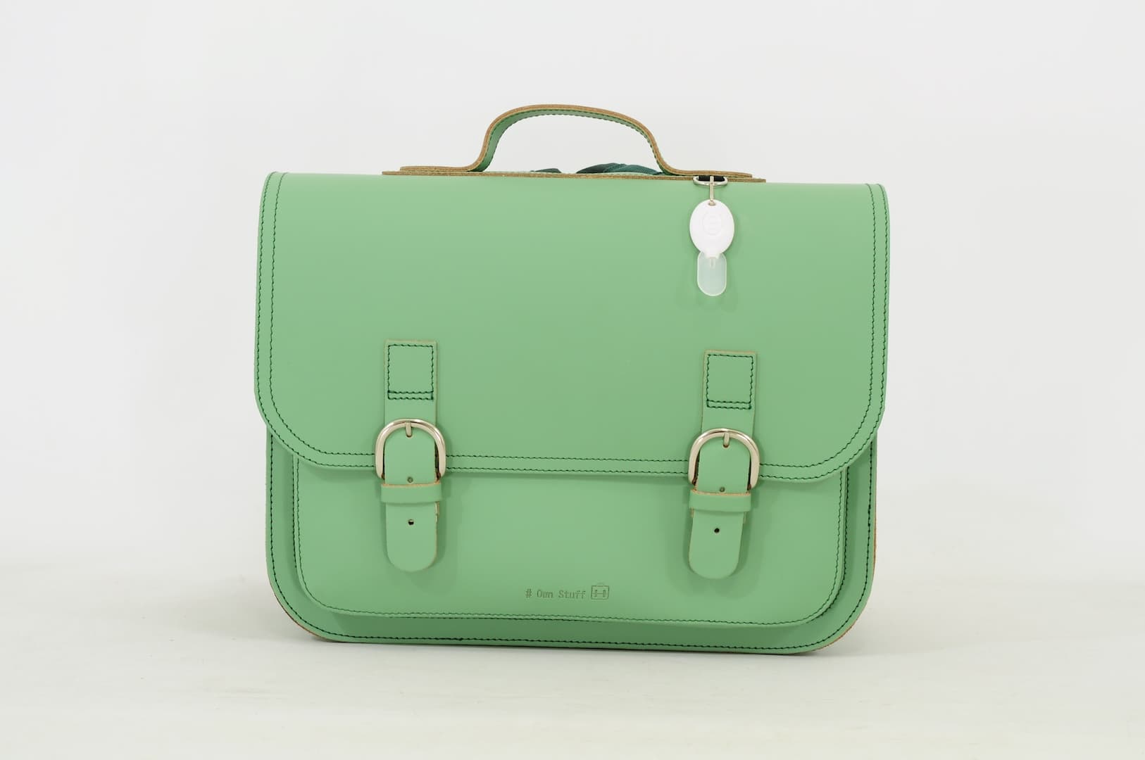 Own Stuff Lederen Boekentas Lagere school - 38x30x17cm - Pastel Green