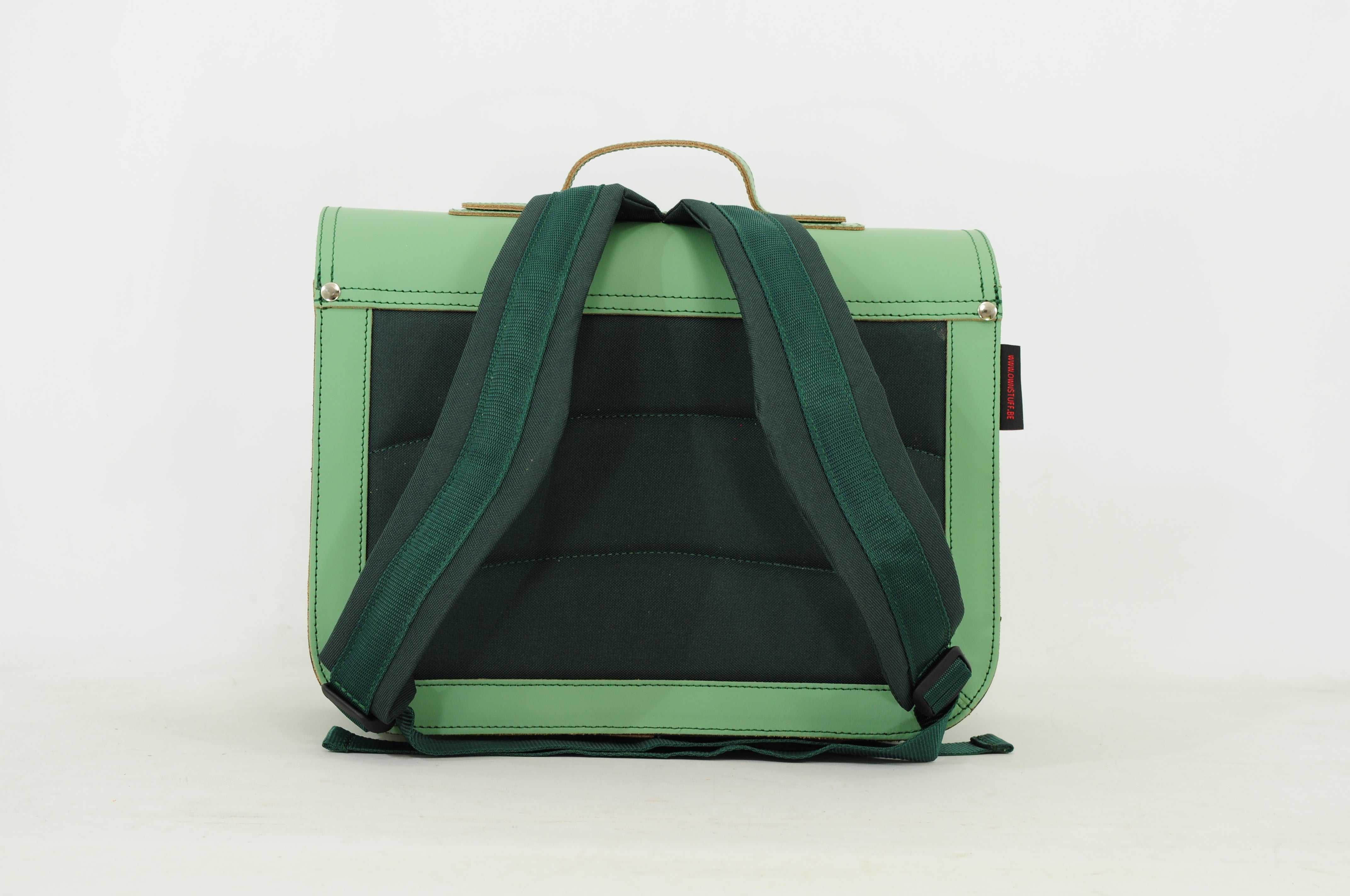 Own Stuff Lederen Boekentas Lagere school - 38x30x17cm - Pastel Green