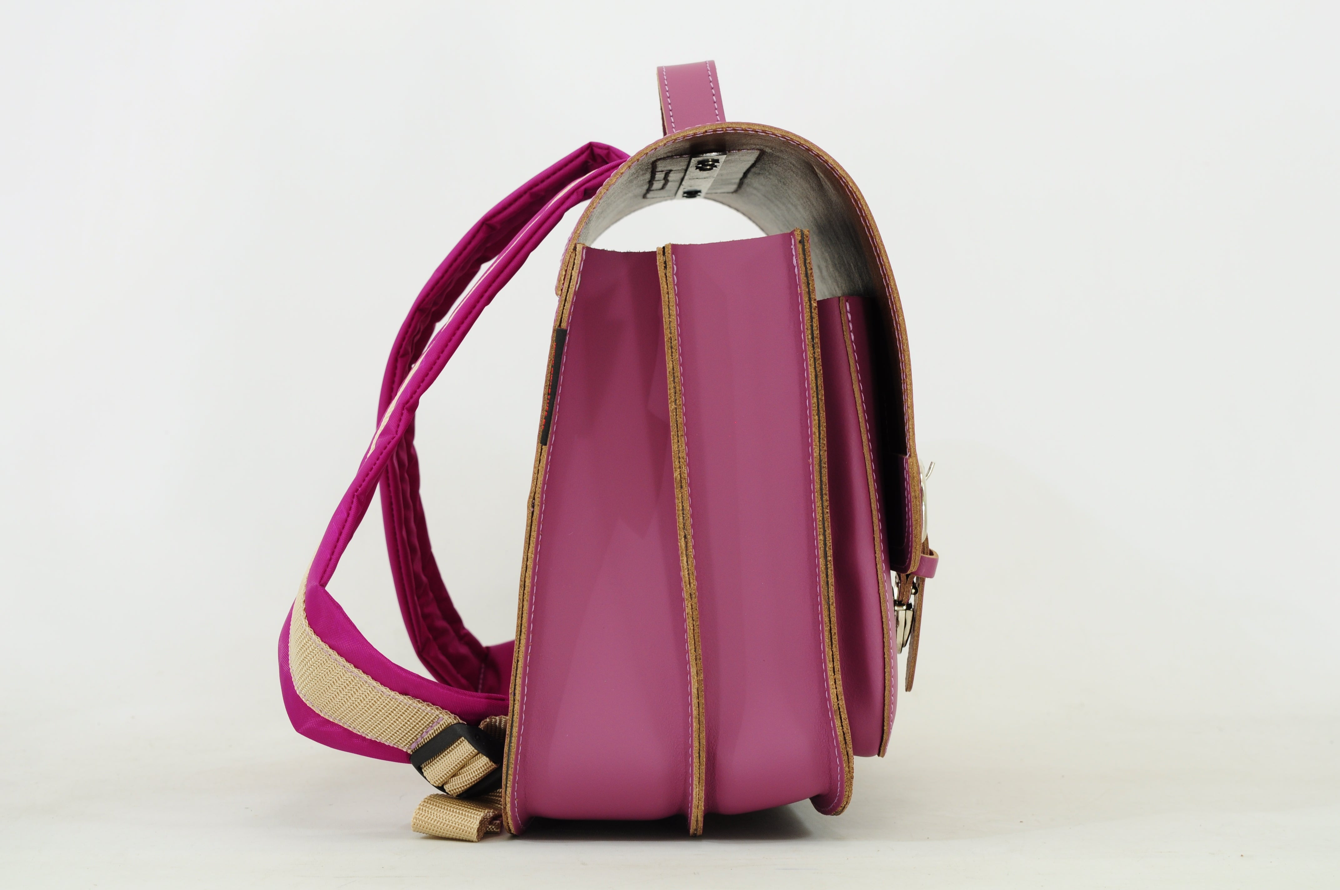 Own Stuff Lederen Boekentas Lagere school - 38x30x17cm - Plum
