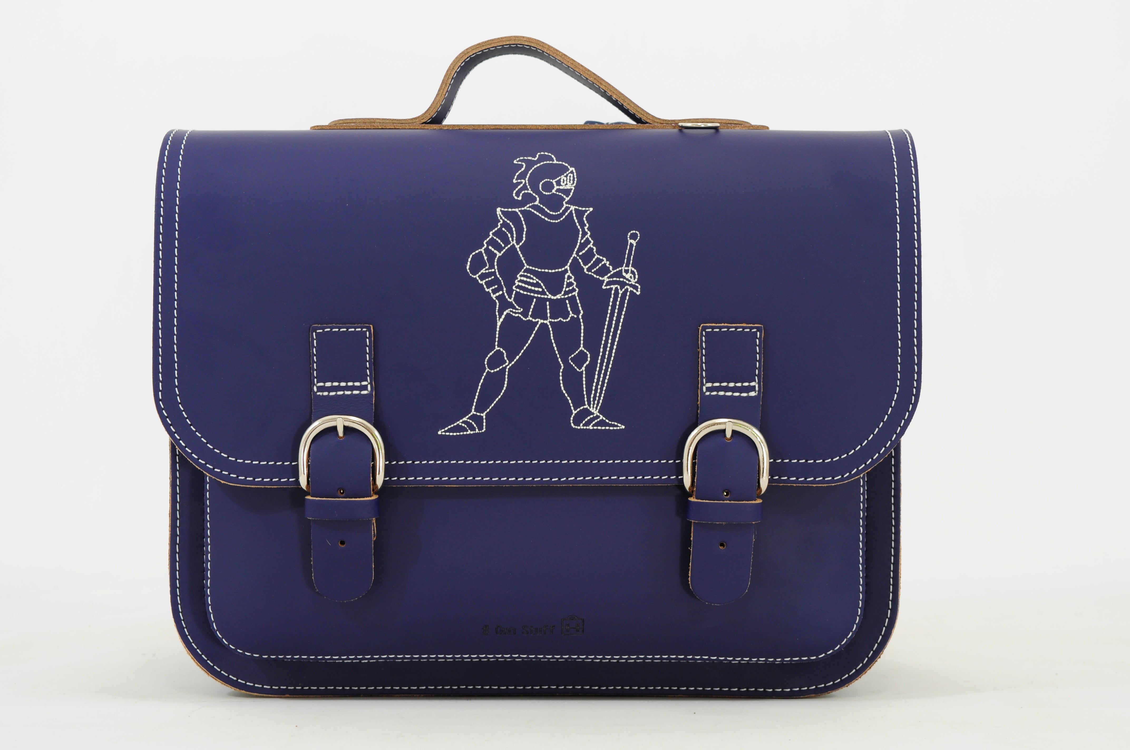 Own Stuff Lederen Boekentas Lagere school - 38x30x17cm - Knight Marine