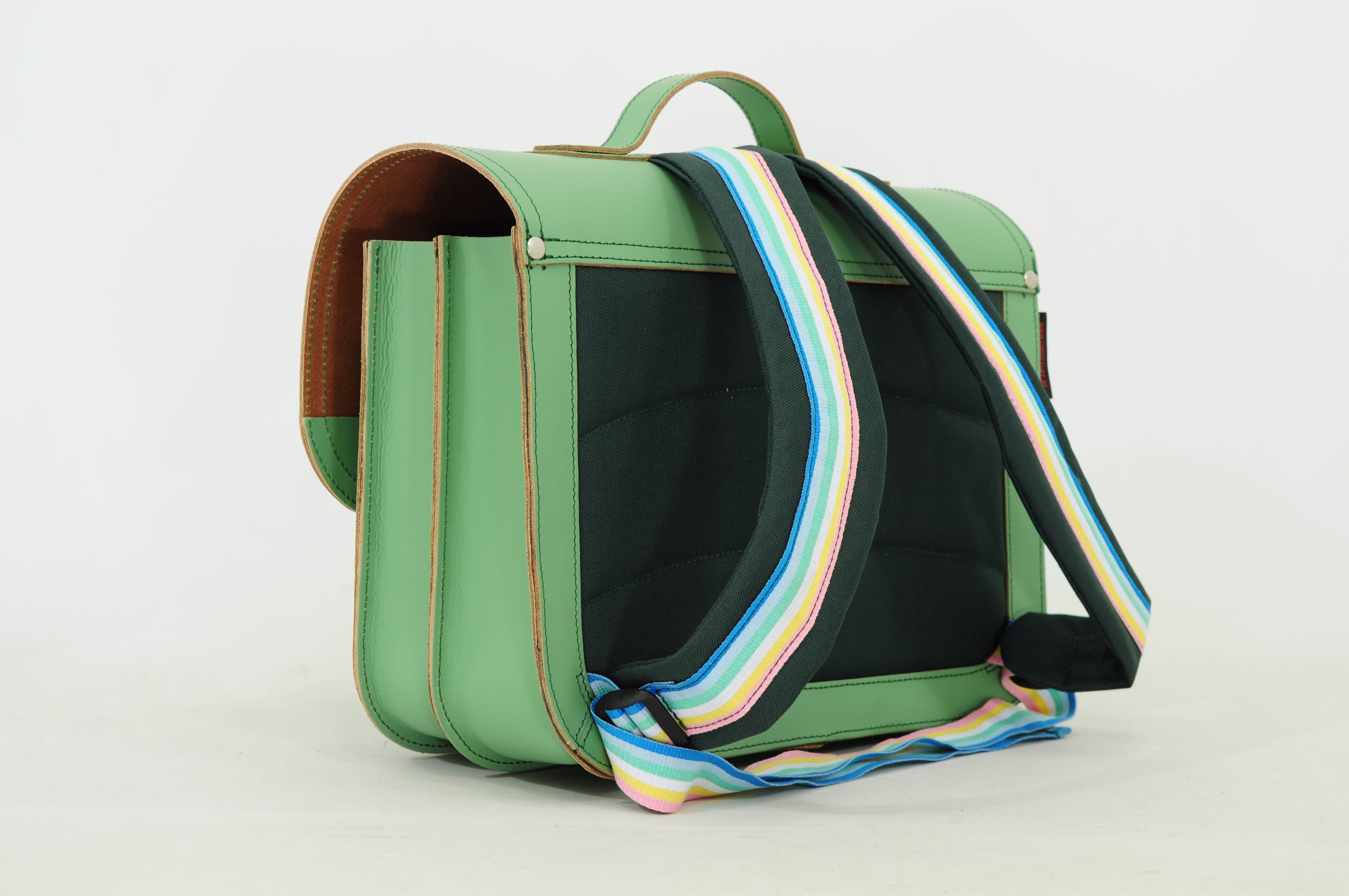 Own Stuff Lederen Boekentas Lagere school - 38x30x17cm - Marguerite Pastel Green