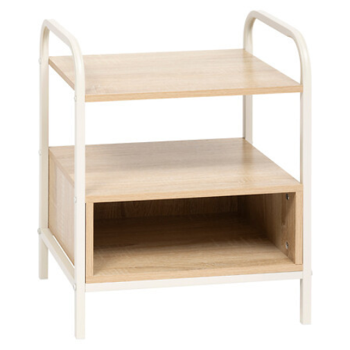 Atmosphera Curvy Nachtkastje met plank en nis - 40x30x50cm - Beige