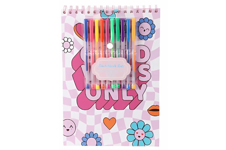 Good Vibes Only Schetsboek met Markers - 32x23cm