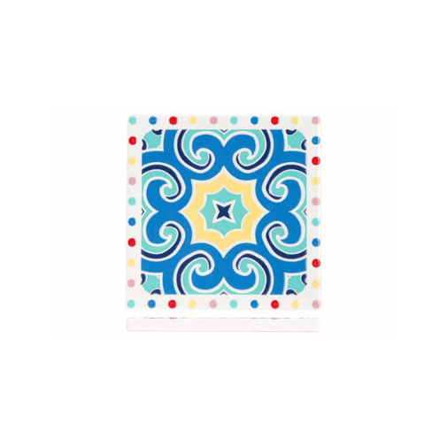 Cosy & Trendy Vierkante Aardewerken Glasonderzetters - Set van 4 stuks - 10x10cm - Multi