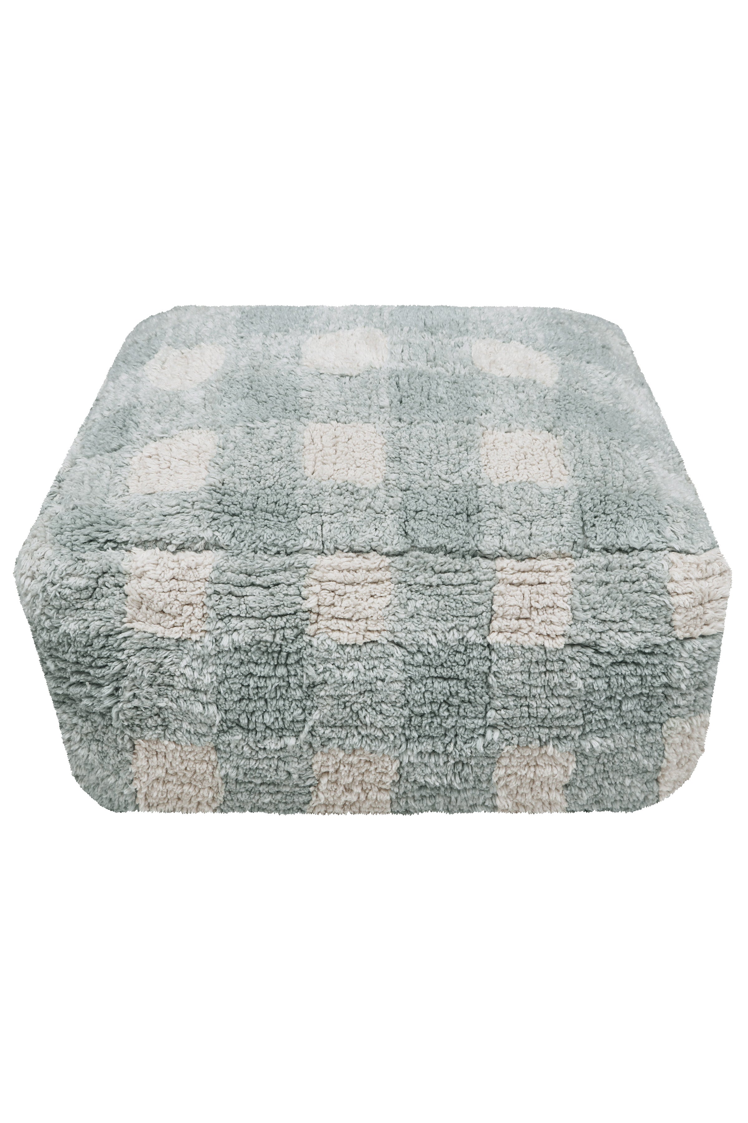 Lorena Canals Wasbare poef - Vichy Blue Sage - 20x40x40cm