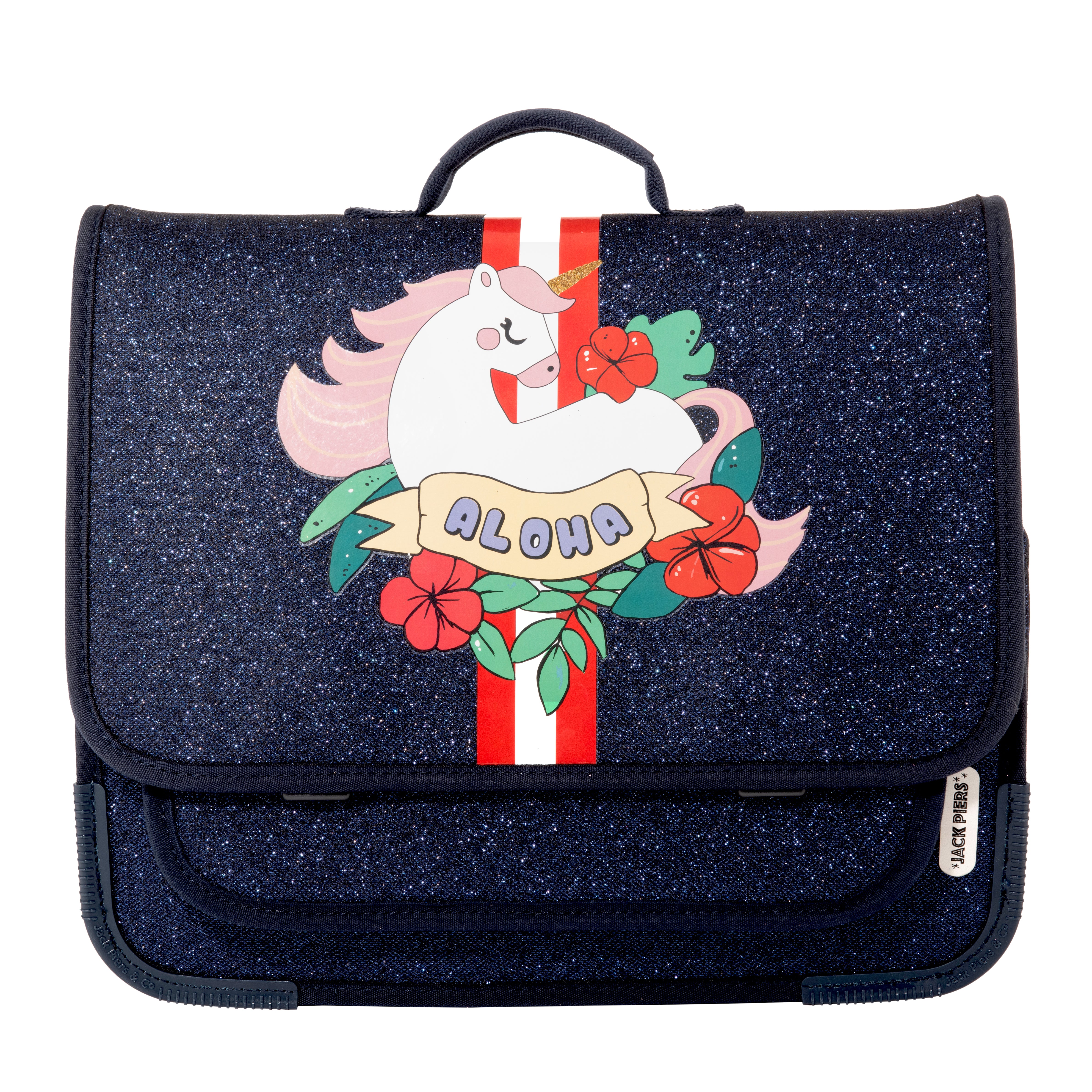 Jack Piers Boekentas/Schoolbag Paris Large Aloha - 32x15x38cm - Blauw