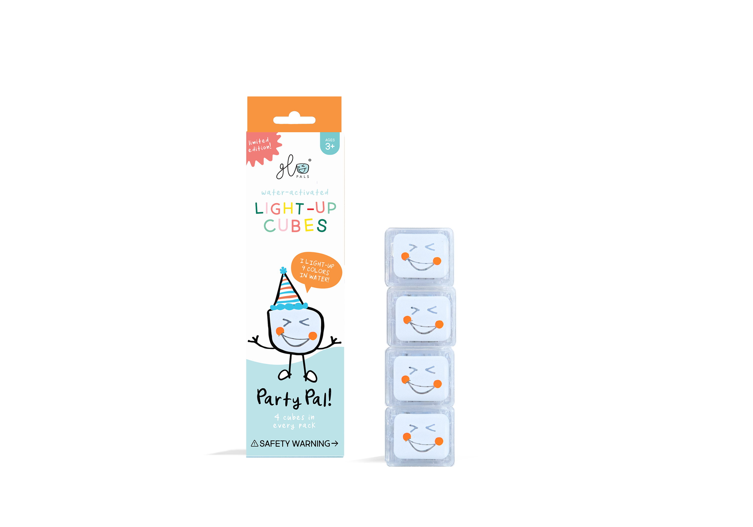 Glo Pals Party Light up cubes - 4 weken licht - Wit