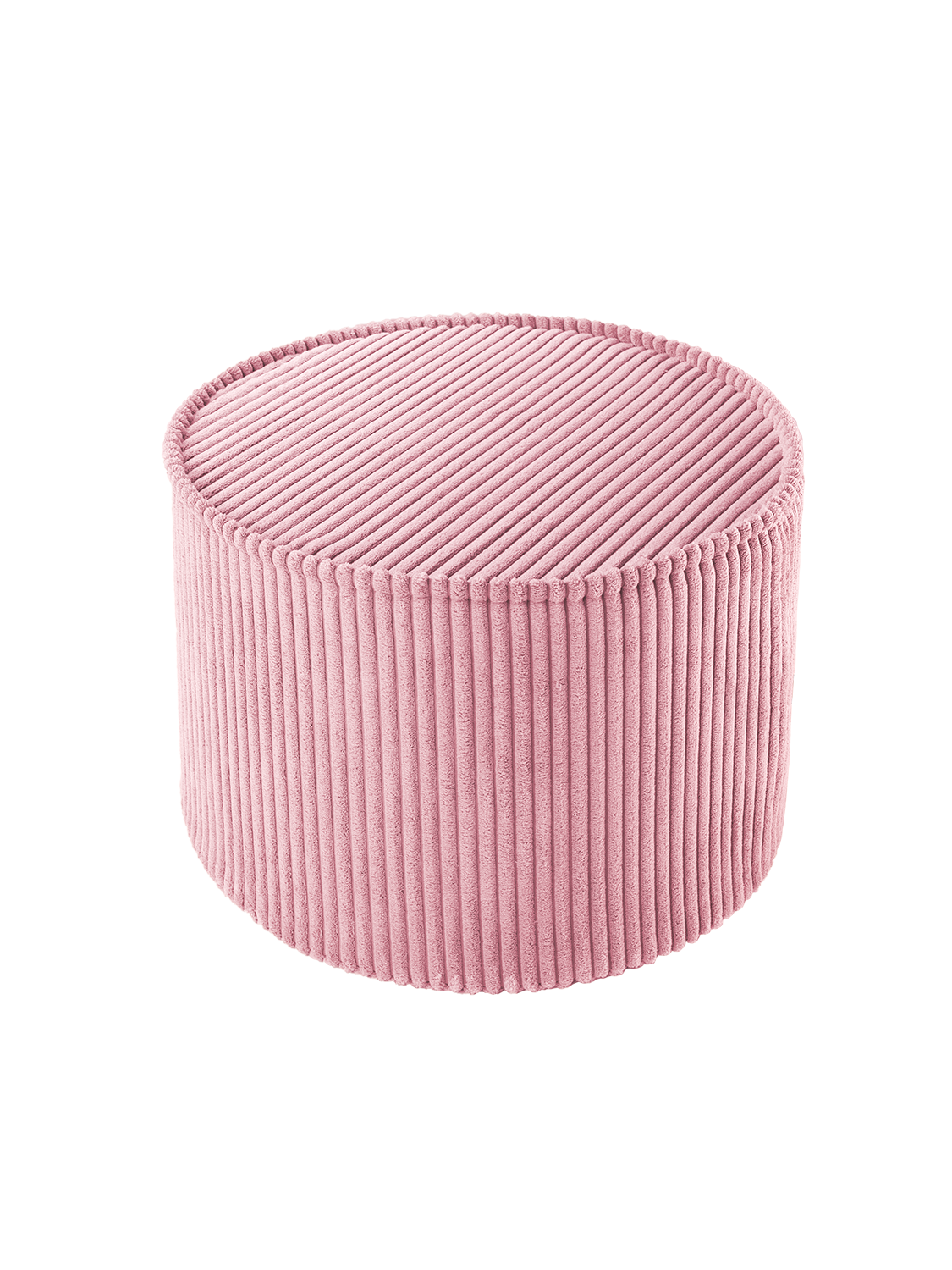 Wigiwama Corduroy Pouffe / Poef - Ø40x25cm - Pink Mousse
