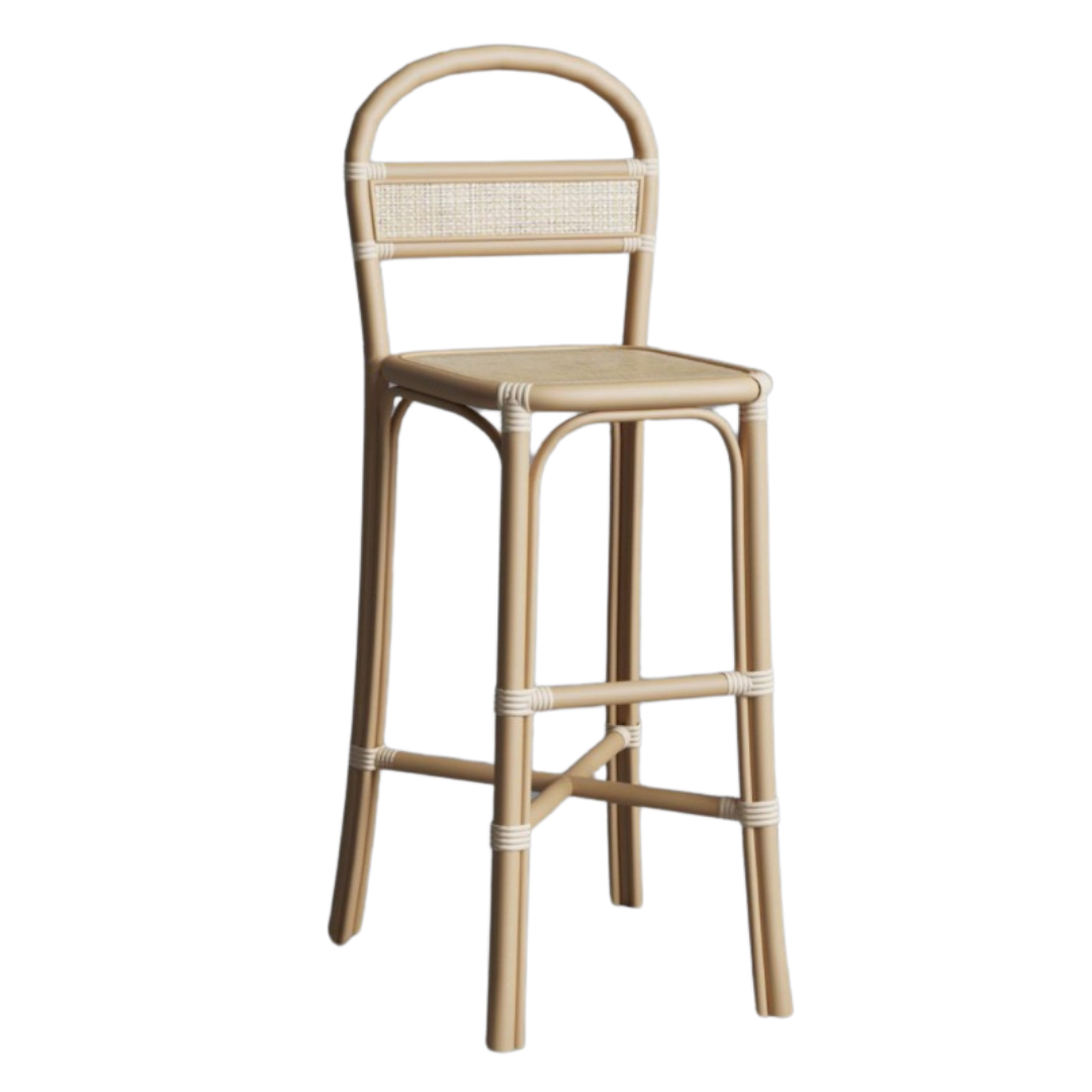 Cokos Luc Hoge Rotan Kinderstoel - 78x31x31cm - Naturel