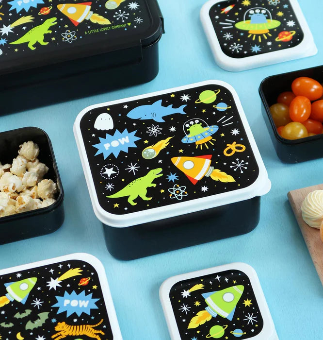 Beau von Bo Ein kleiner schöner Unternehmen zurück zum Schulset - Rucksack/Trinkflasche/Snackboxen/Bentobox - Galaxy