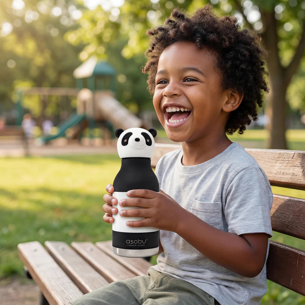 Asobu Thermo Drinking bottle Besties Panda - 460ml - Black / White