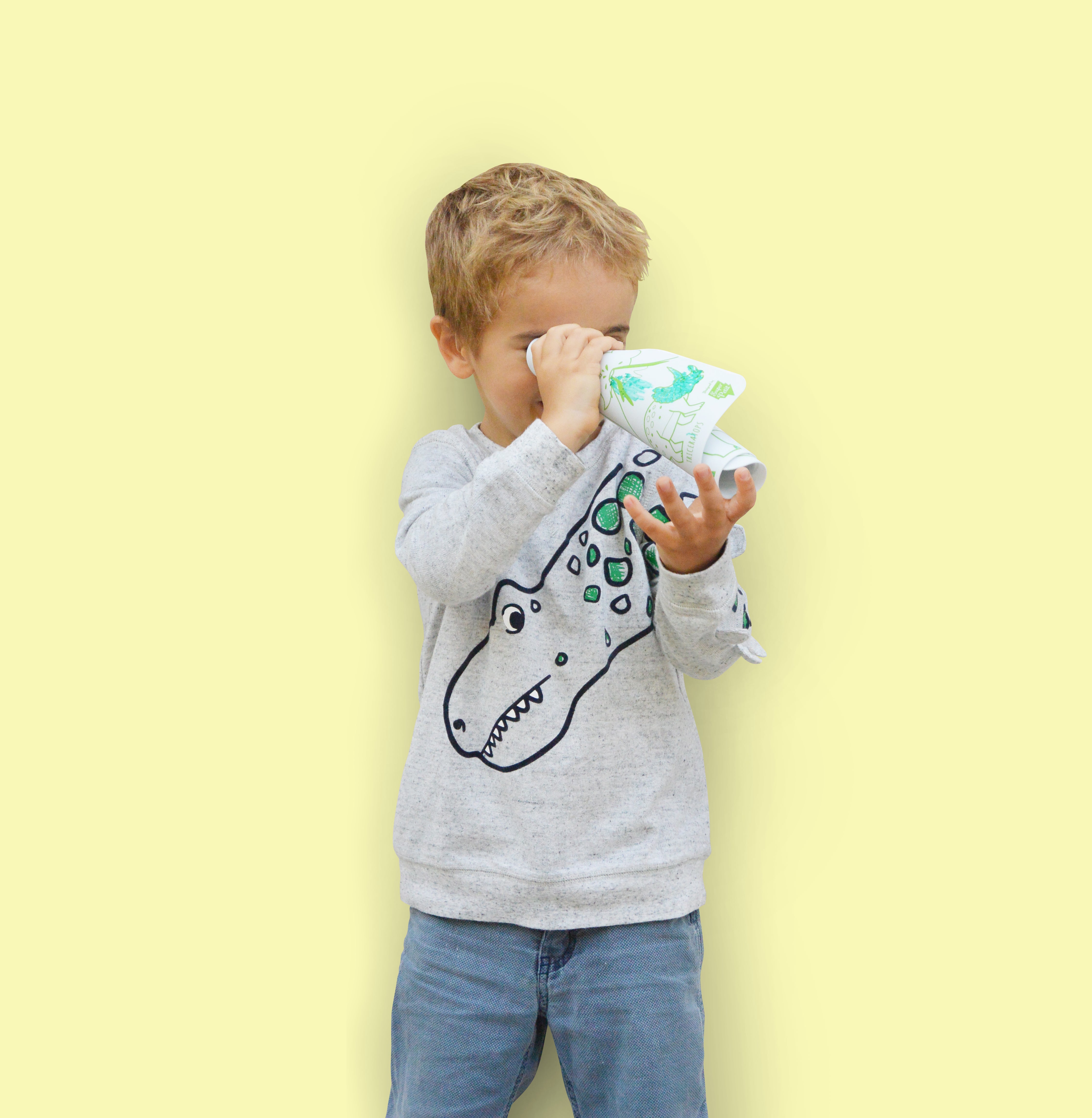 Super Petit Dino - Silicone mini mat met 4 markers