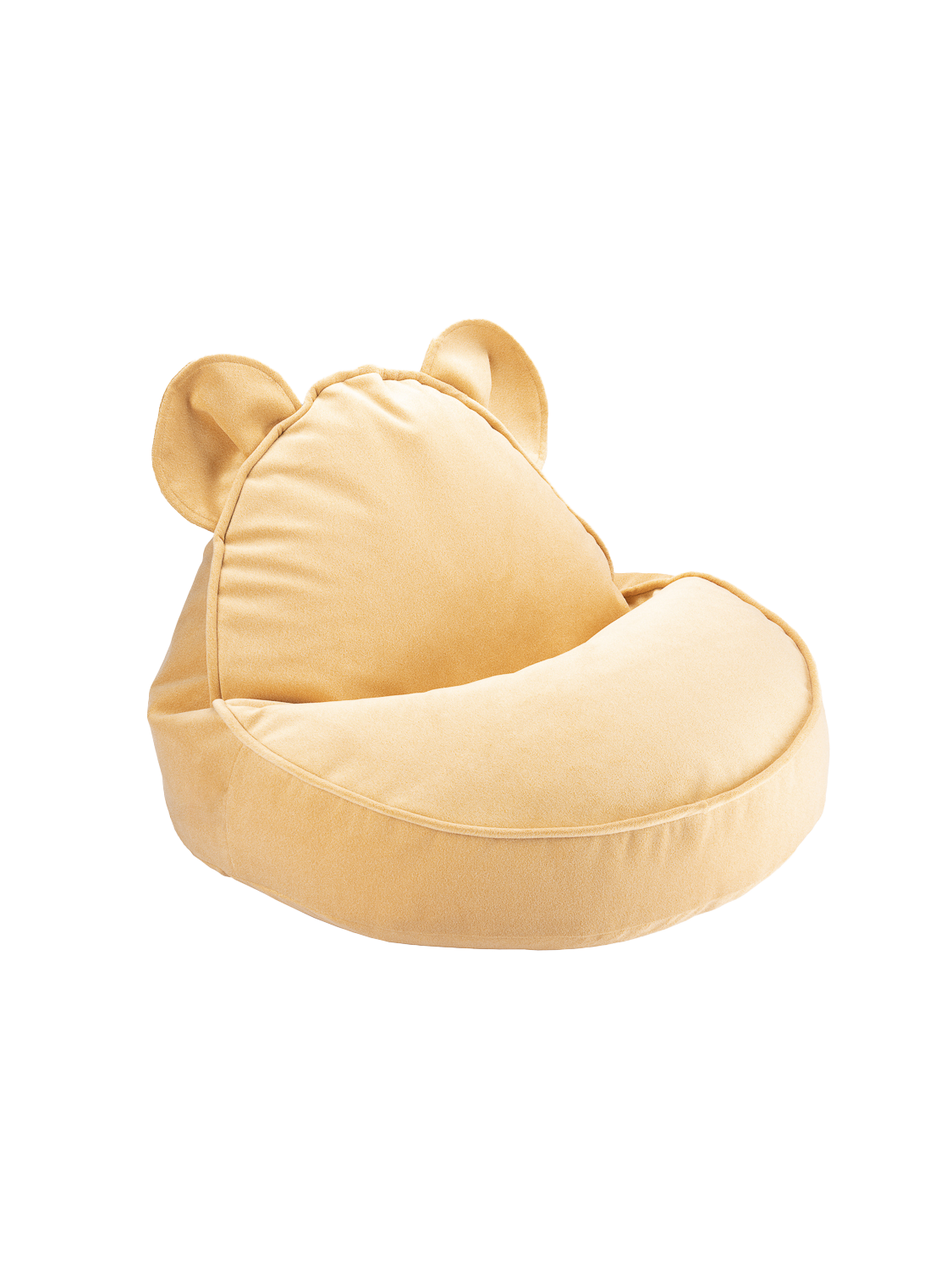 Wigiwama Velvet Bear Beanbag Chair / Zitzak - Ø60x42cm - Salted Caramel