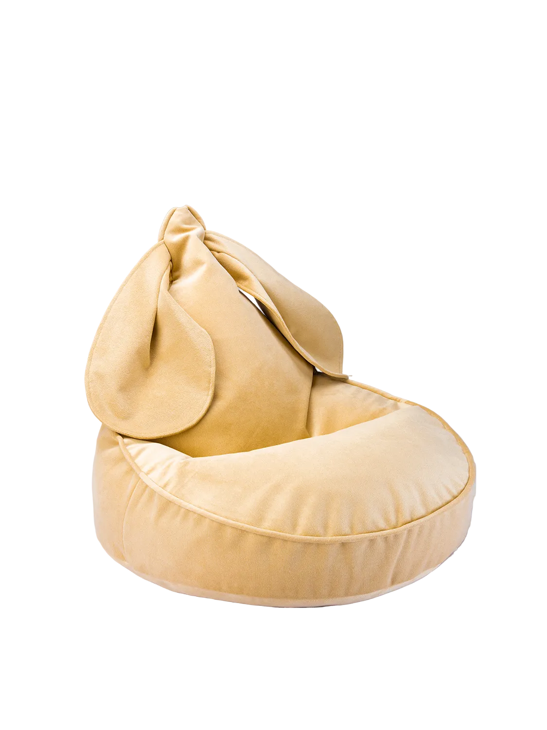 Wigiwama Velvet Bunny Beanbag Chair / Zitzak - Ø60x75cm - Salted Caramel