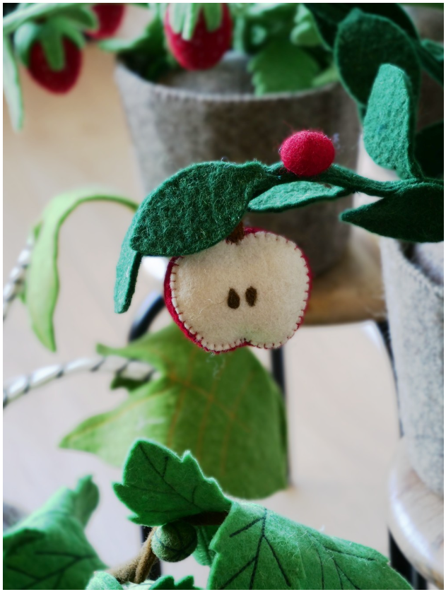 KidsDepot Plant Pebbe Felt - Plante ornementale - Plante artificielle - Chambre d'enfant ou salon