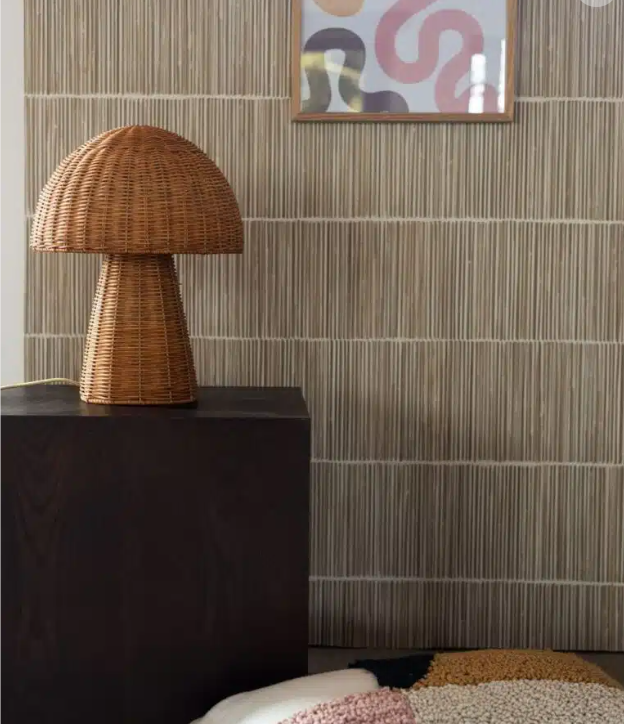 KidsDepot Lepista Table Lamp D25.5x33.5cm - Natural rattan - E27