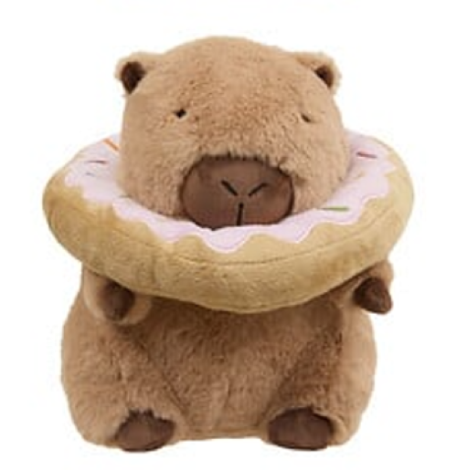 Atmosphera Kids Knuffel Capybara met donut - 19x16x22cm - Bruin