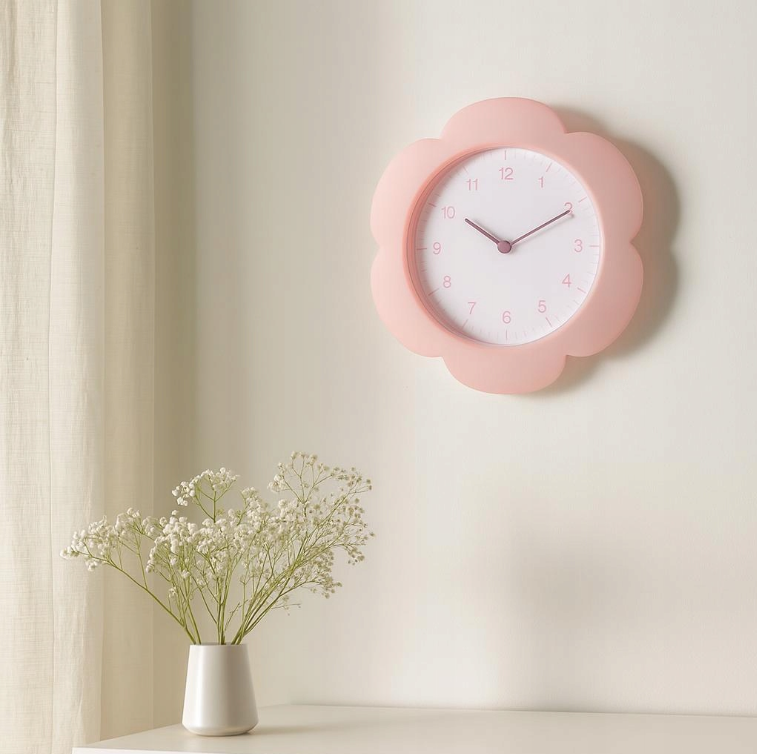 Home & Styling Clock - Flower Wall Clock - Ø23cm - Pink