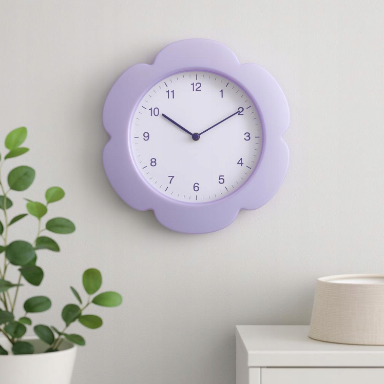 Home & Styling Clock - Flower wall clock - Ø23cm - Lilac