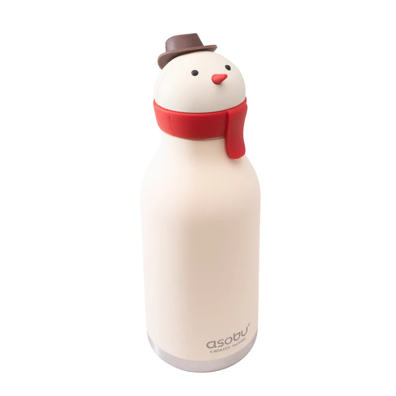 Asobu Thermo Drinkfles Besties Snowman - 460ml - Wit