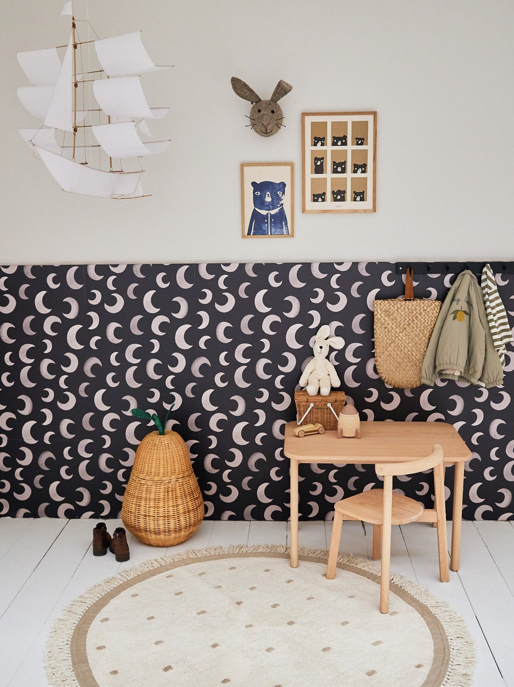 Tapis Petit Rug Puck Dots - Ø130cm - Beige
