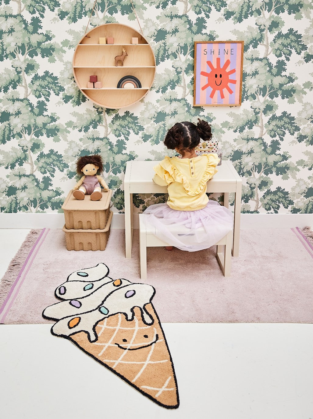 Crème glacée Tapis Petit Tap - 60x130cm - Multi