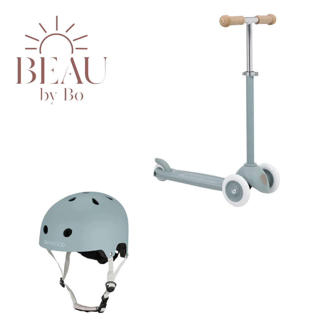 Bundel Banwood Eco Scooter + Eco Fietshelm - Teal