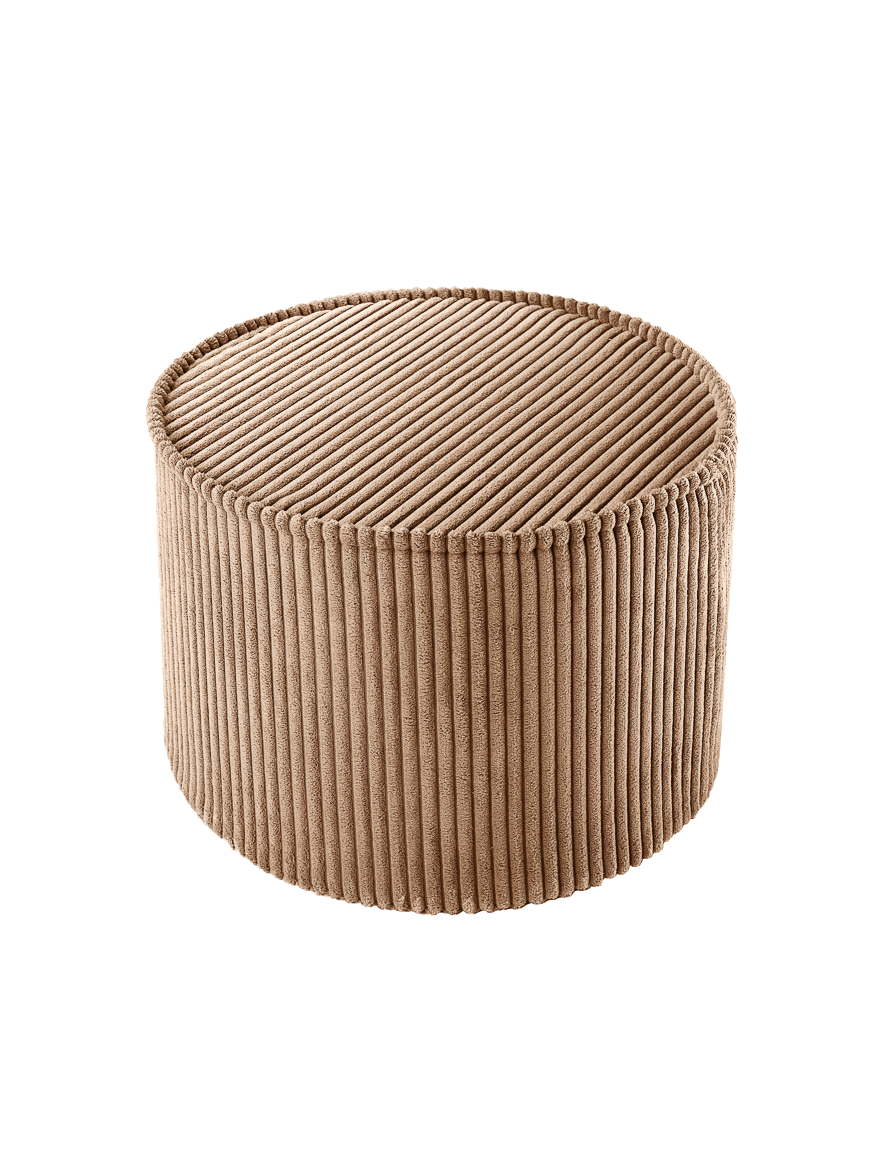 Wigiwama Corduroy Pouffe / Poef - Ø40x25cm - Toffee