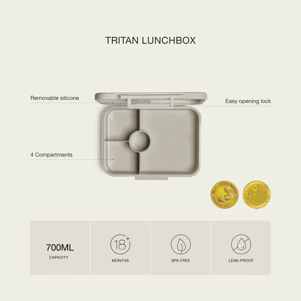 Citron Tritan Lunchbox - 4 compartimenten - 17x21x5cm - Ballerina