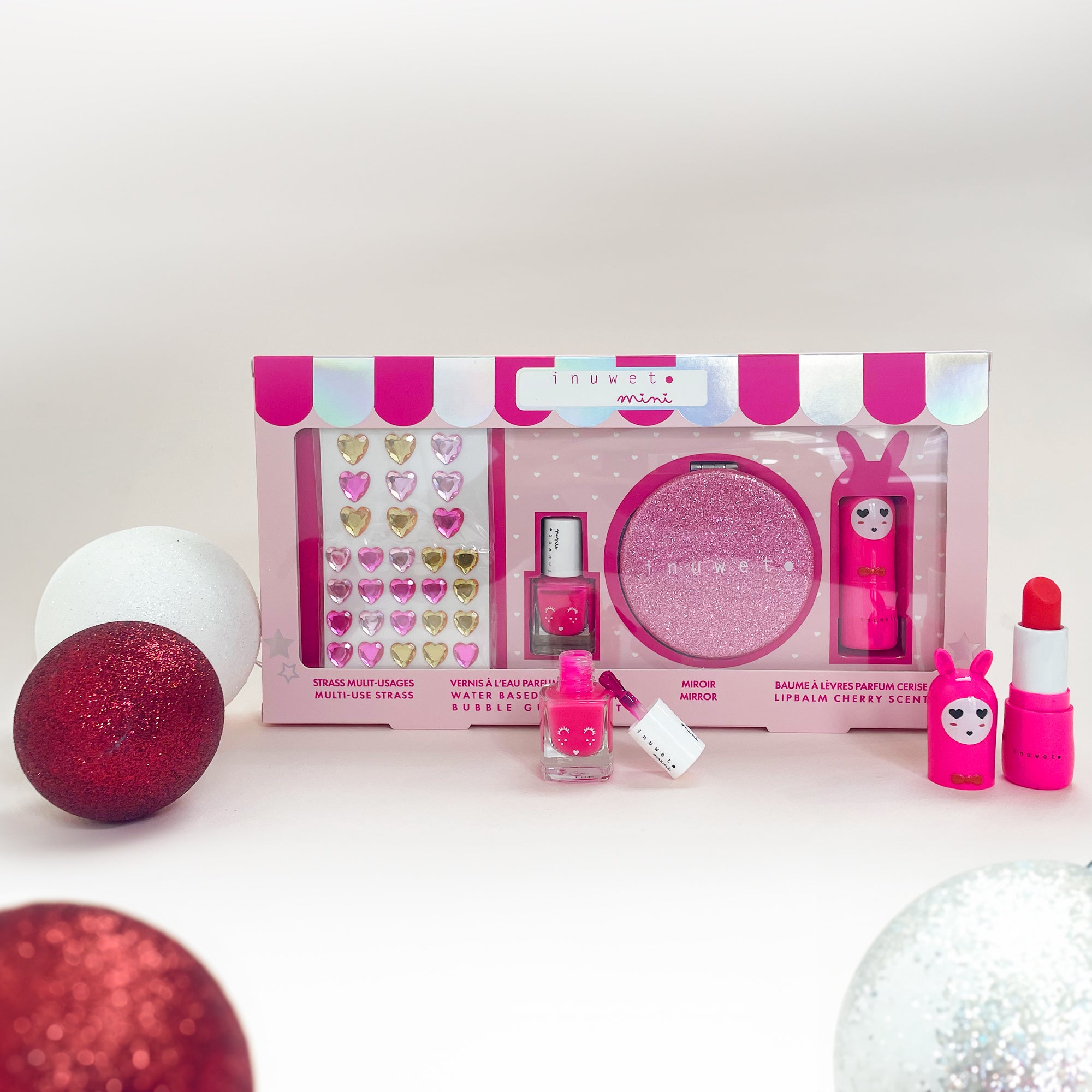 Inuwet Kinder Lippenbalsem, Glittersteentjes, Spiegeltje en Nagellak - Geschikt vanaf 3 jaar