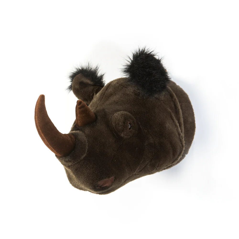 Décoration murale en peluche tête d'animal Wild &amp; Soft Michael - Rhinocéros