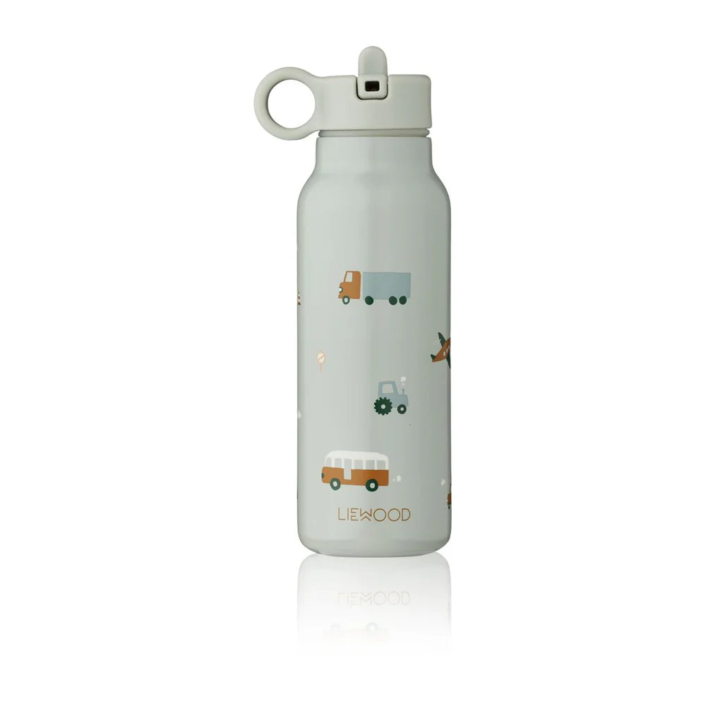 Liewood Falk Thermo Drinkfles -  350ml - Ø7xH20cm - Vehicles/Dove Blue mix