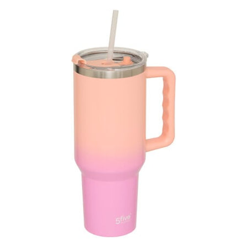5Five Thermo Drinkbeker 1,2L - Roestvrij - Oranje/Roze