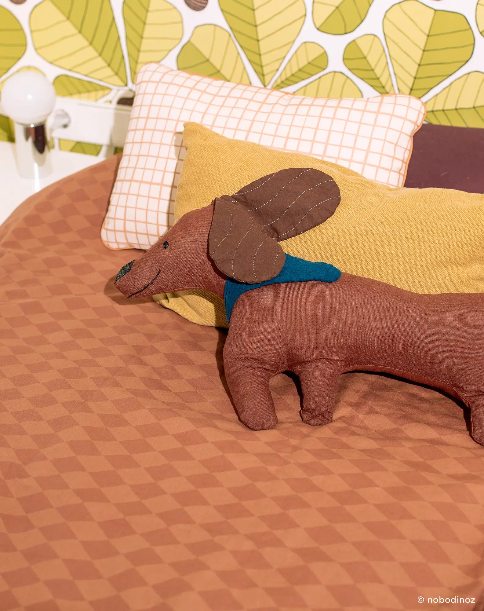 Nobodinoz Toby de Hond - Frans Linnen - 60x10x8cm - Pruim