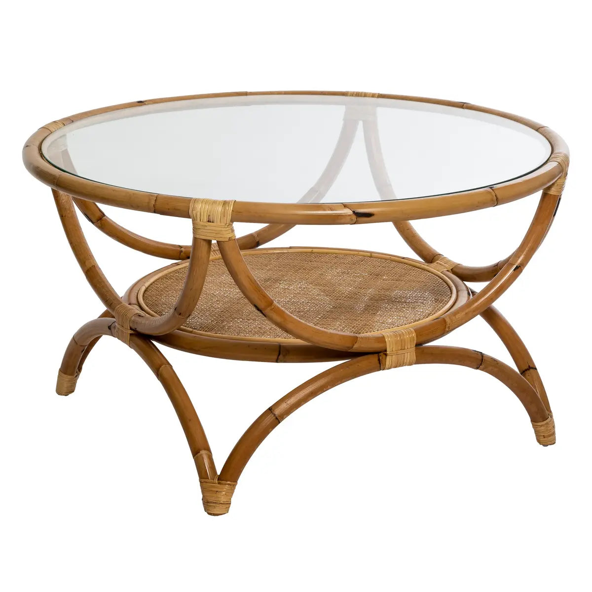 BEAU Savannah rotan salontafel - Ø91xH51cm - Bruin