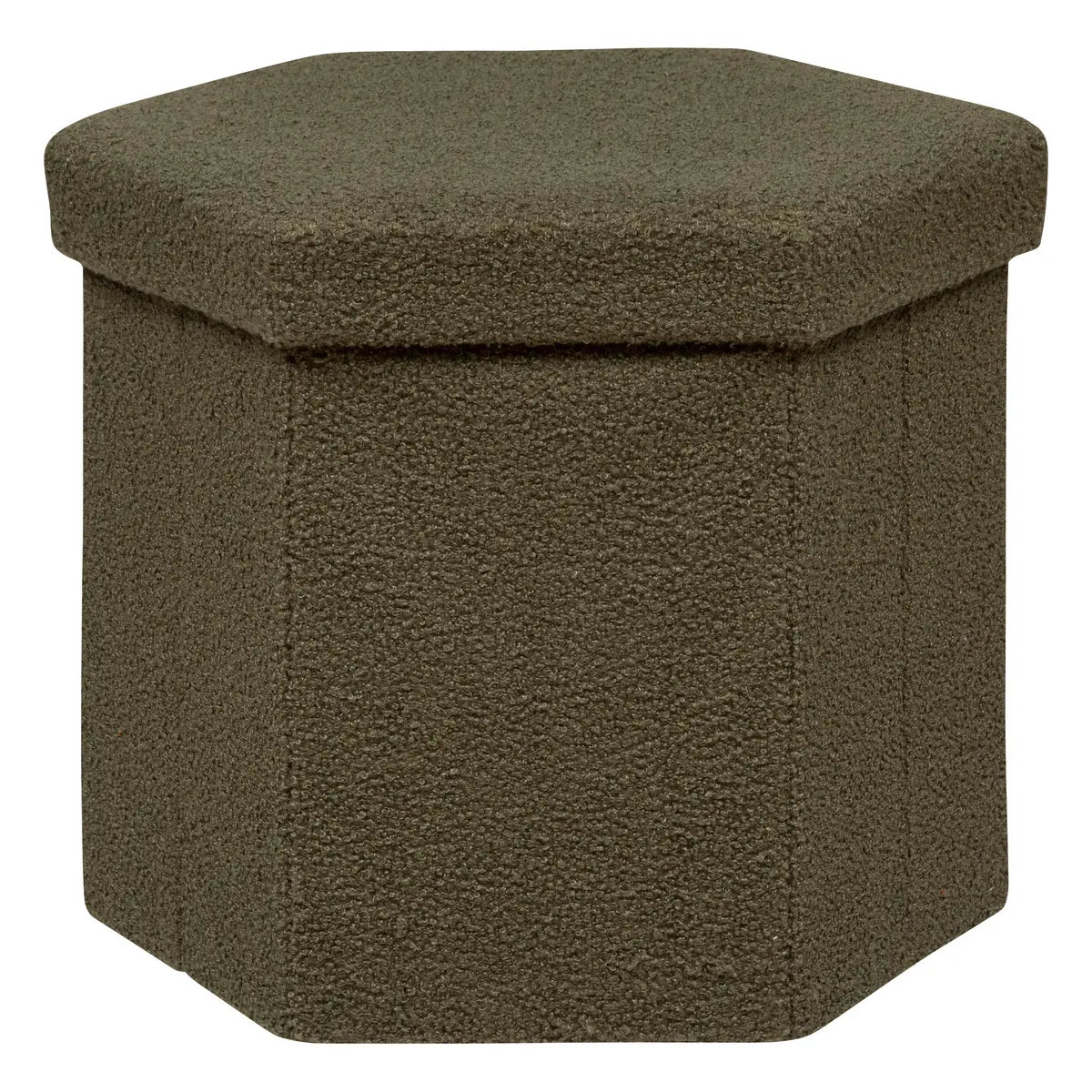 Atmosphera Pouf - Hexabel Jaiko - Foldable - Khaki green - Hexagonal - Teddy