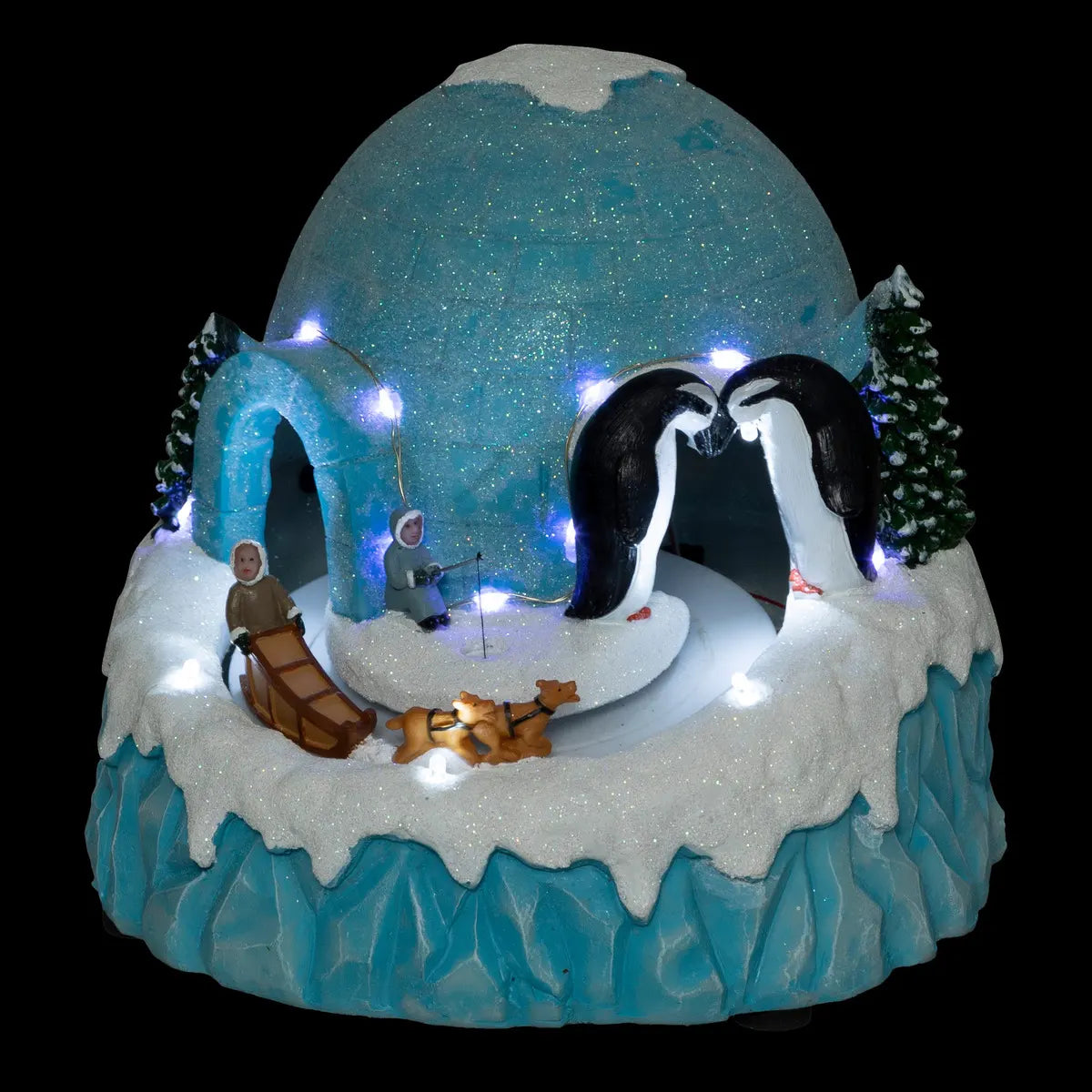 Fééric Lights and Christmas Kerst Iglo sneeuwbol - 19x17x21cm - Blauw