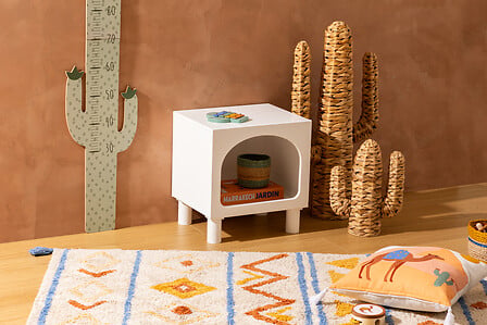 Atmosphera Kids Tara Nachtkastje - Nachttafel - 40x32x42cm - Kinderkamer - Wit