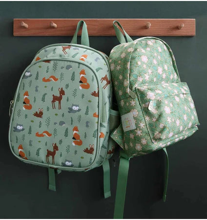 Beau von Bo Eine kleine schöne Firma Back to School Set - Rucksack/Trinkflasche/4 Snackboxen/Bentobox - Blossom Saliegroen