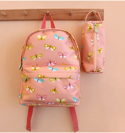 Bundel A Little Lovely Company Back to school set - Rugzak/Drinkfles RVS/4 Snackdozen/Bentobox - Vlinders