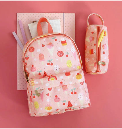 Bundel A Little Lovely Company Back to school set - Rugzak/Drinkfles RVS/4 Snackdozen/Bentobox - IJsjes