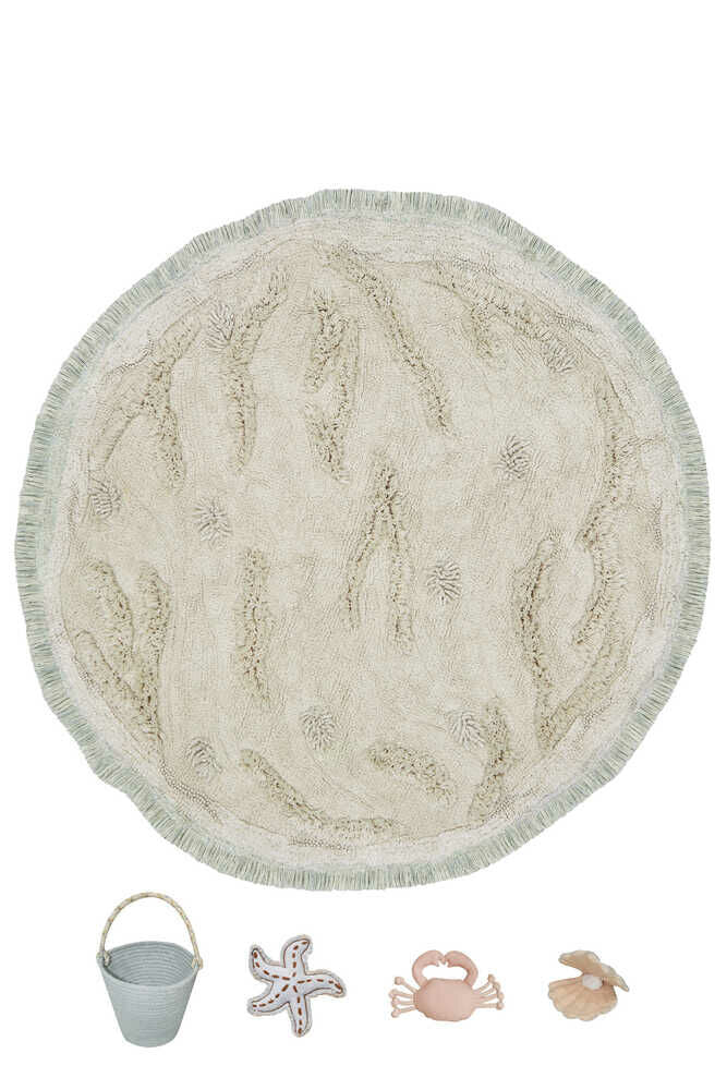 Lorena Canals Wasbaar katoen vloerkleed met accessoires - Island - D120cm