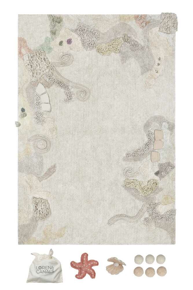 Lorena Canals Wasbaar katoen vloerkleed met accessoires - Seabed - 140x200cm