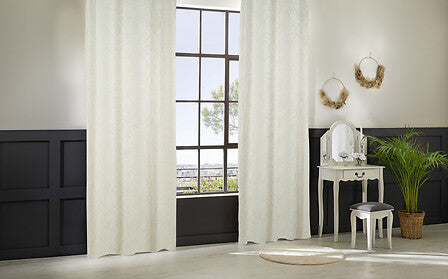 Atmosphera Willow Jacquard Gordijn 135x260cm - Gordijnen kant en klaar met haakjes ringen - Ivoor