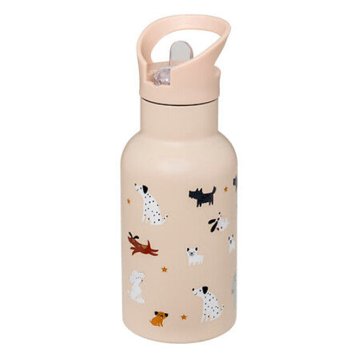 Atmosphera Kids Back to school - Drinkfles RVS - Beige - 350 ML - Hondjes