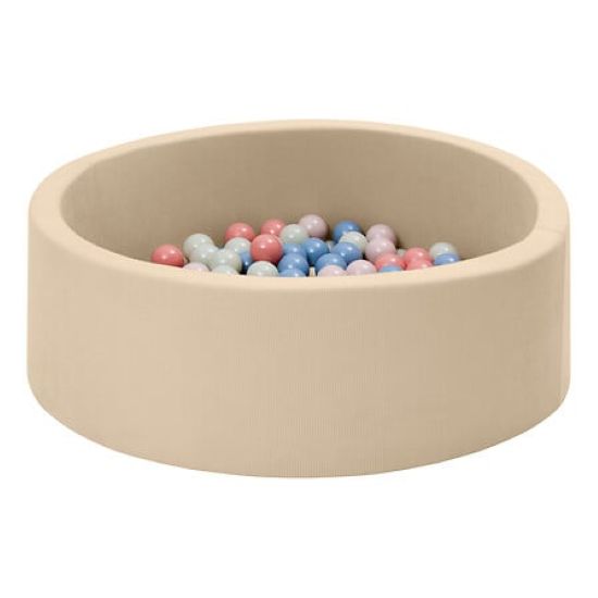 Jupiduu Ball Pool Ø115xh25cm - y compris 300 balles - beige foncé