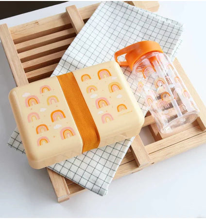Beau von Bo Eine kleine schöne Firma Back to School Set - Trinkflasche Edelstahl/4 Snackboxen/Lunchbox - Regenbogen