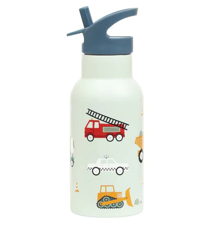Eine kleine schöne Gesellschaft zurück zur Schule - Trinkflasche - Fahrzeuge