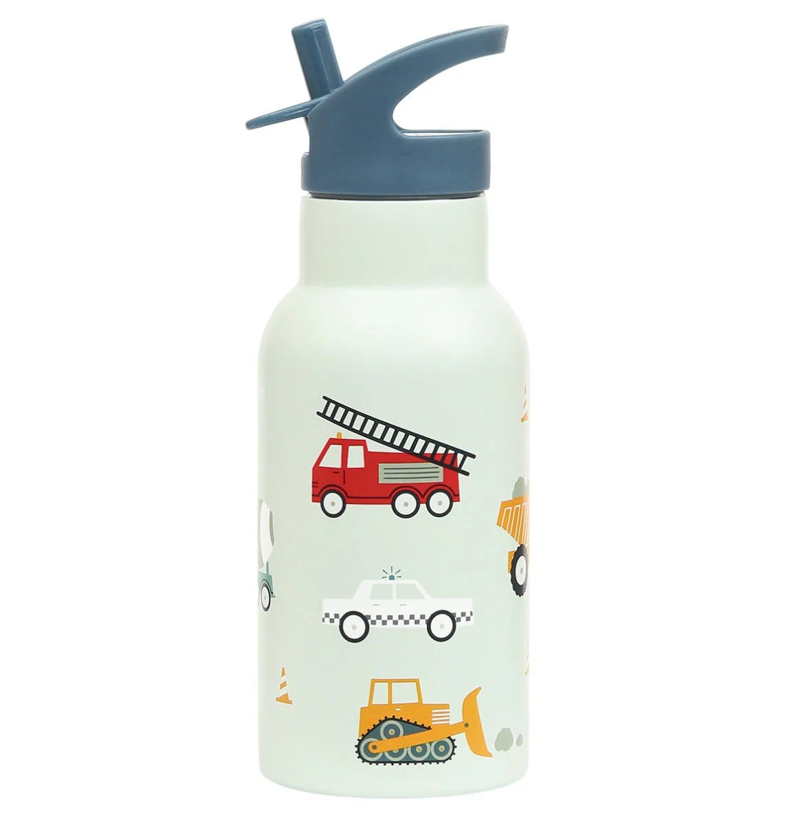 Bundel A Little Lovely Company Back to school set - RVS Drinkfles/4 Snackdozen/RVS Lunchbox - Voertuigen