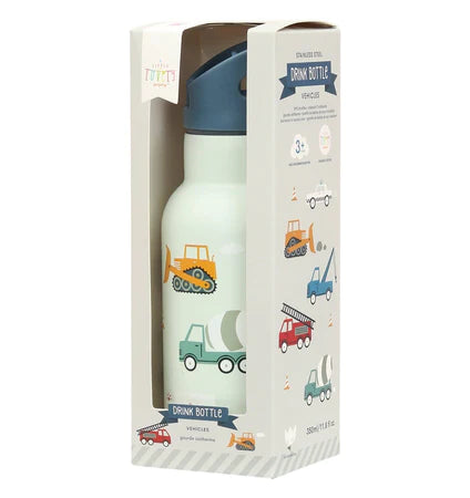 Eine kleine schöne Gesellschaft zurück zur Schule - Trinkflasche - Fahrzeuge
